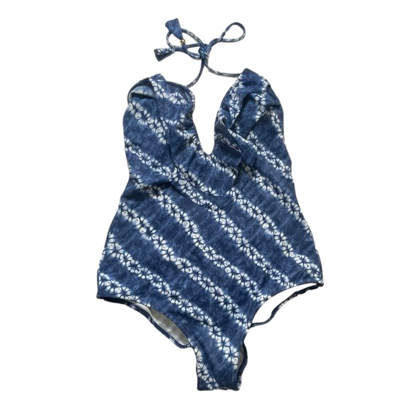 Victorias Secret Tie Dye Flouncy Plunge One Piece Cheeky Sexy Swimsuit Medium M - Picture 3 of 15